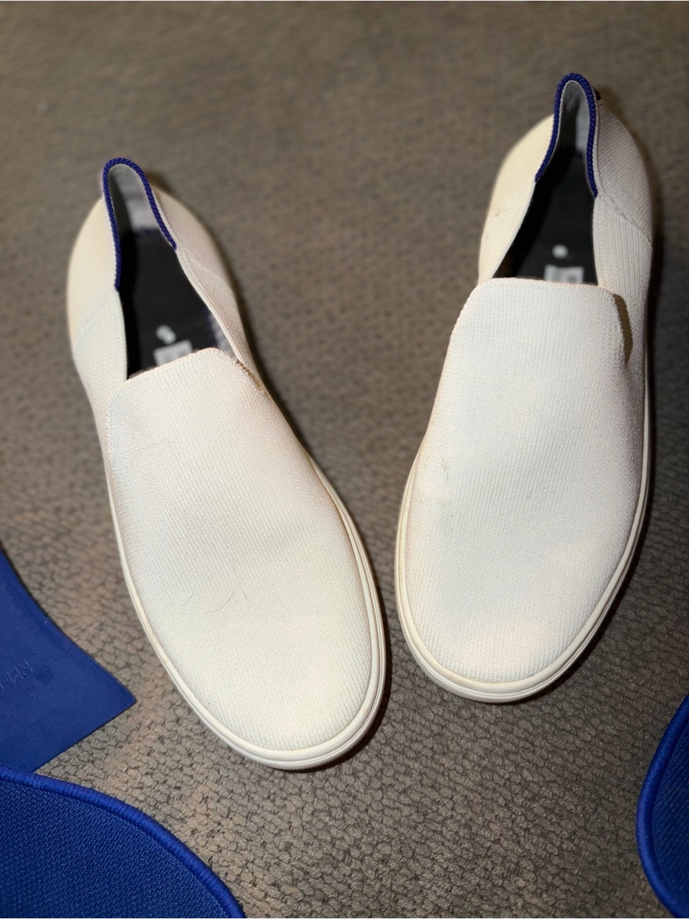 Rothy's Slip-On Loafers in Bright White with Blue Insole - Picture 6 of 12